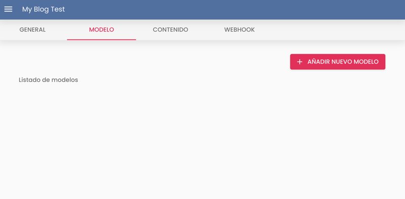 Tab de modelo en blanco, justo cuando se crea un proyecto