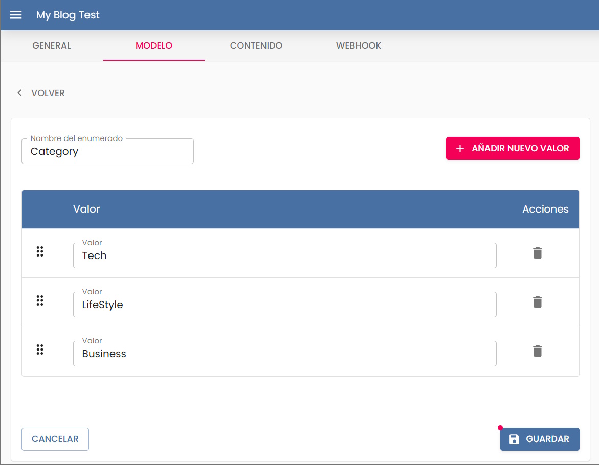 Edicion de enumerado finalizada, todos los valores introducidos
