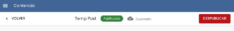 Una vez que pulsamos en publicar el documento pasa a modo publicado