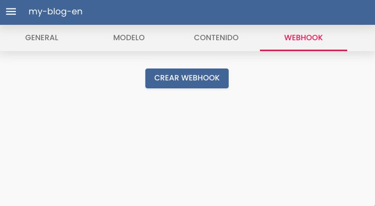 web hook tab vació