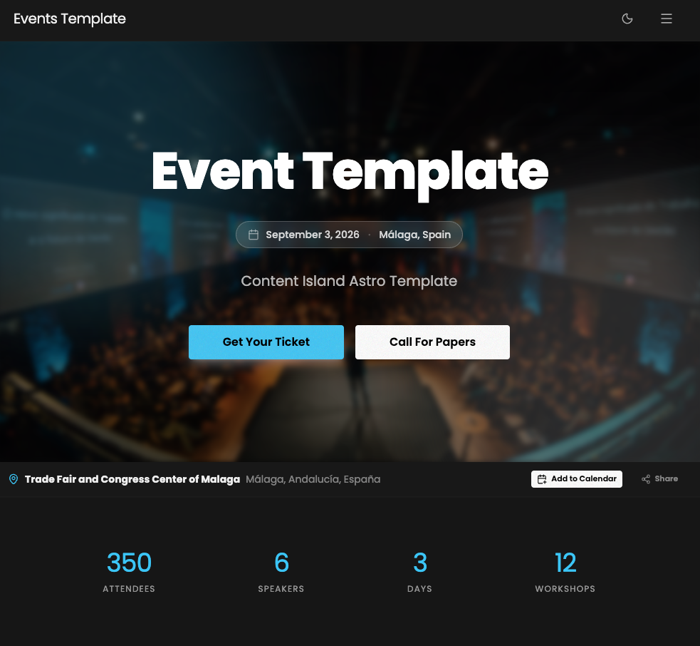 IT Event template overview