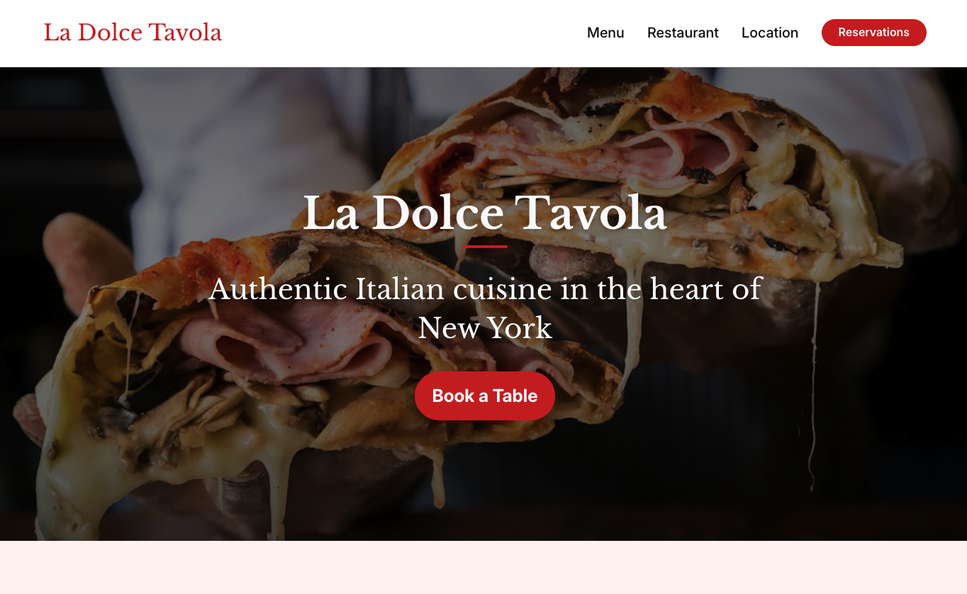 Restaurant template overview