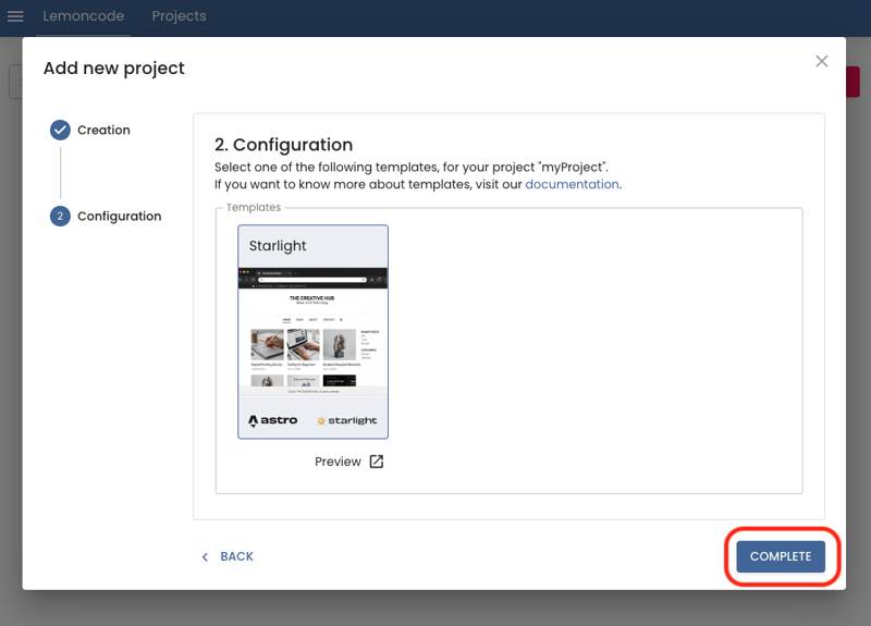 Click complete button
